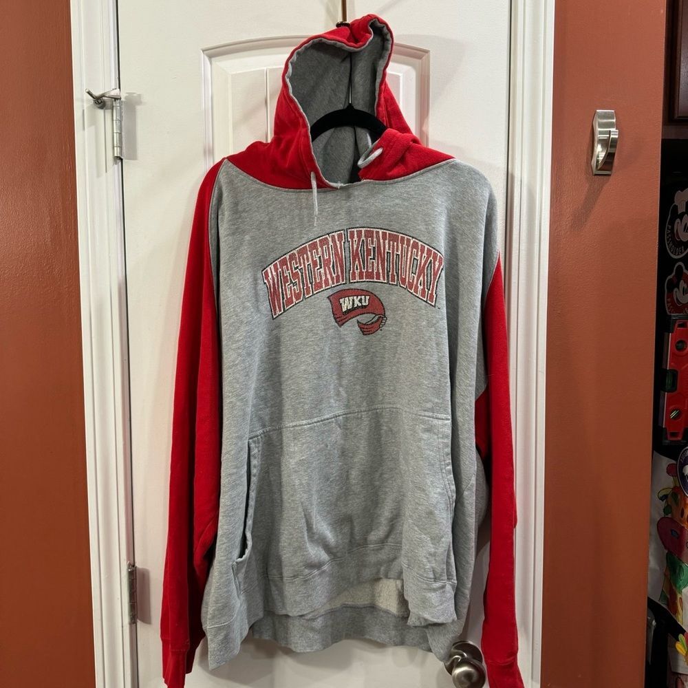 NCAA WKU Red and Gray Hoodie Size 3XL